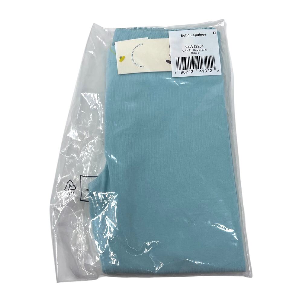 Tea Collection NWT Canal Blue Solid Leggings. Size 5. - Picture 6 of 6